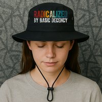 Radicalized By Basic Decency Funny Social Democracy Bucket Hat