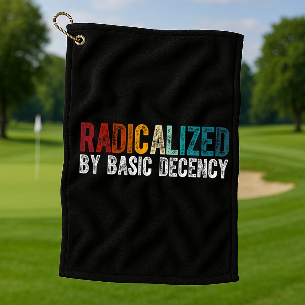 Radicalized By Basic Decency Funny Social Democracy Golf Towel