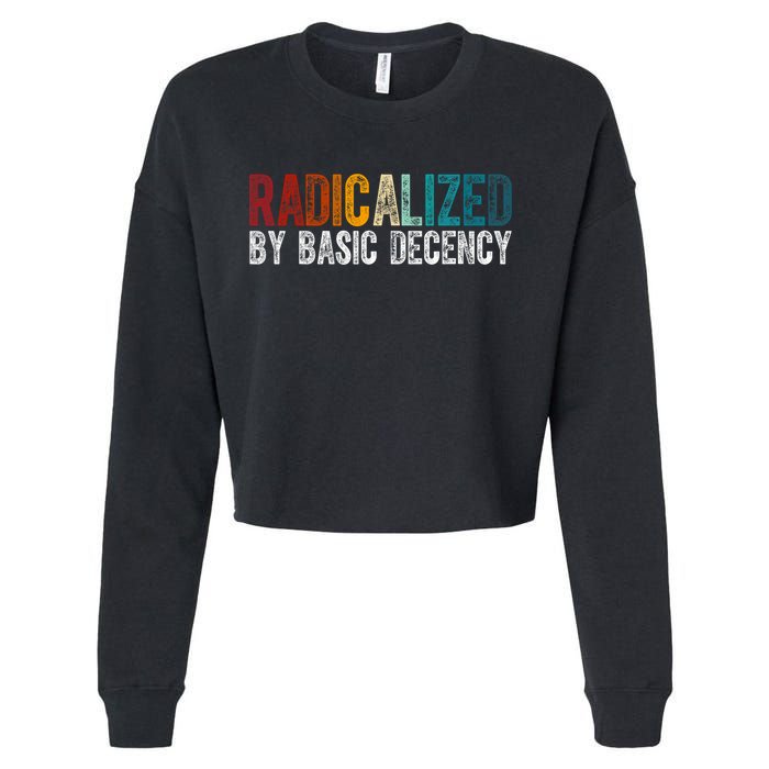 Radicalized By Basic Decency Funny Social Democracy Cropped Pullover Crew