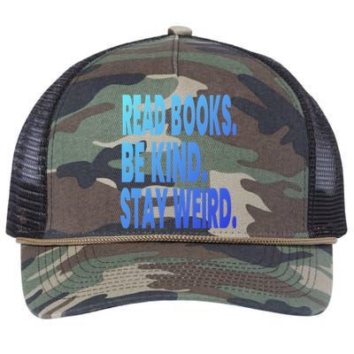 Read Books Be Kind Stay Weird Reading Great Gift Retro Rope Trucker Hat Cap