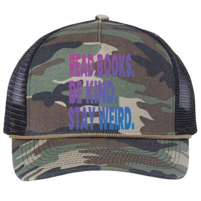 Read Books Be Kind Stay Weird Reading Great Gift Retro Rope Trucker Hat Cap