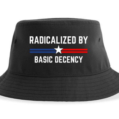 Radicalized By Basic Decency Funny Social Democracy  Sustainable Bucket Hat