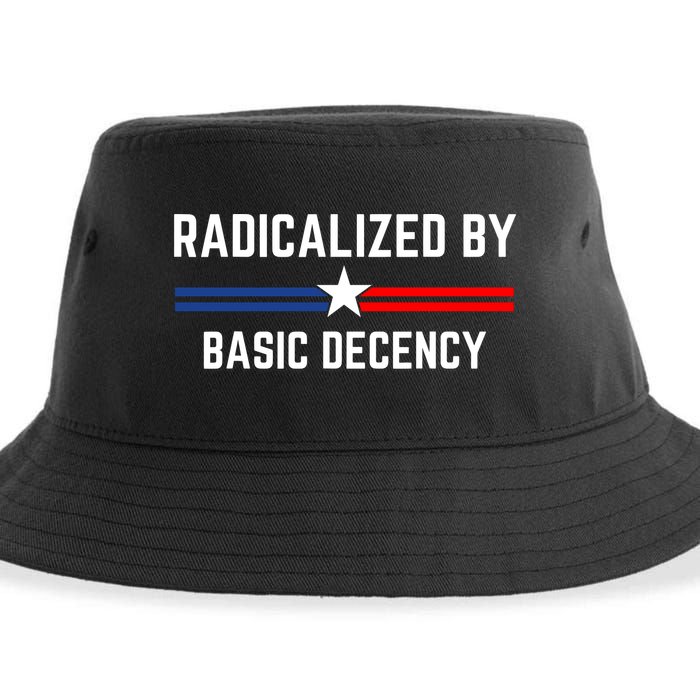 Radicalized By Basic Decency Funny Social Democracy  Sustainable Bucket Hat