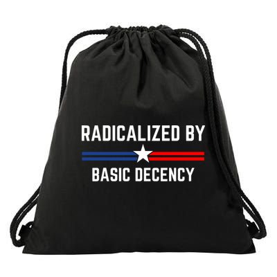 Radicalized By Basic Decency Funny Social Democracy  Drawstring Bag