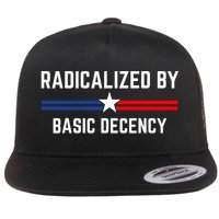 Radicalized By Basic Decency Funny Social Democracy  Flat Bill Trucker Hat