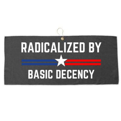 Radicalized By Basic Decency Funny Social Democracy  Large Microfiber Waffle Golf Towel