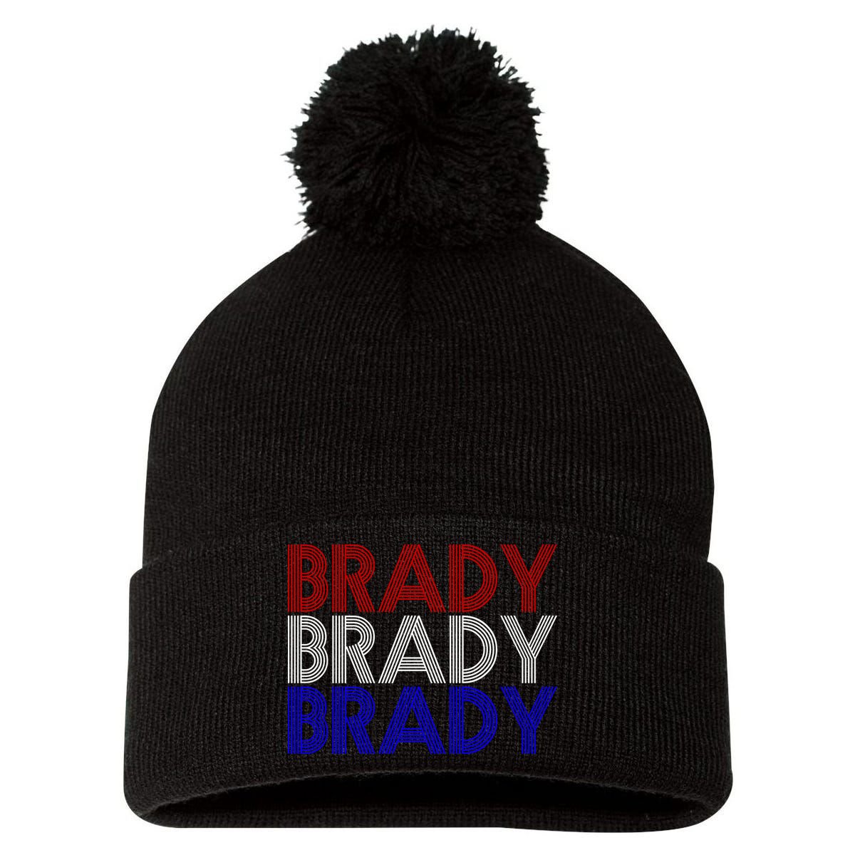 Retro Brady Brady Brady Pom Pom 12in Knit Beanie