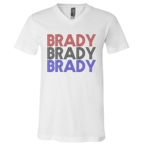 Retro Brady Brady Brady V-Neck T-Shirt