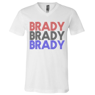 Retro Brady Brady Brady V-Neck T-Shirt