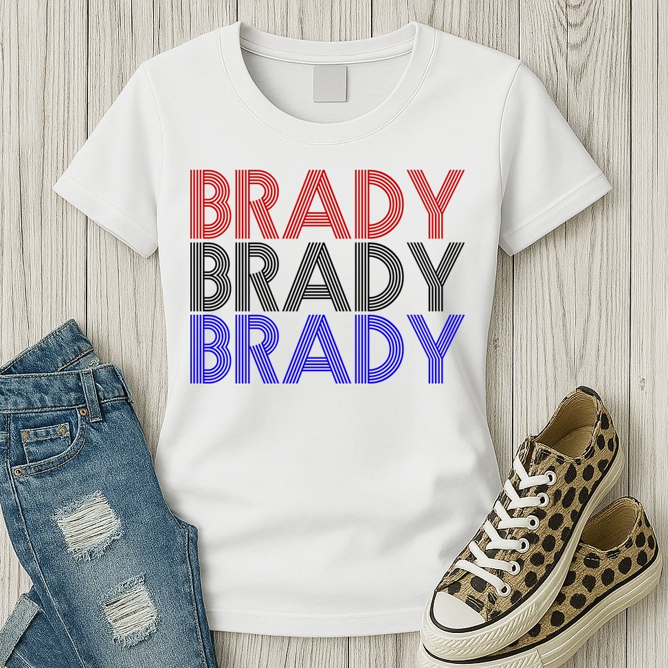 Retro Brady Brady Brady Womens T-Shirt