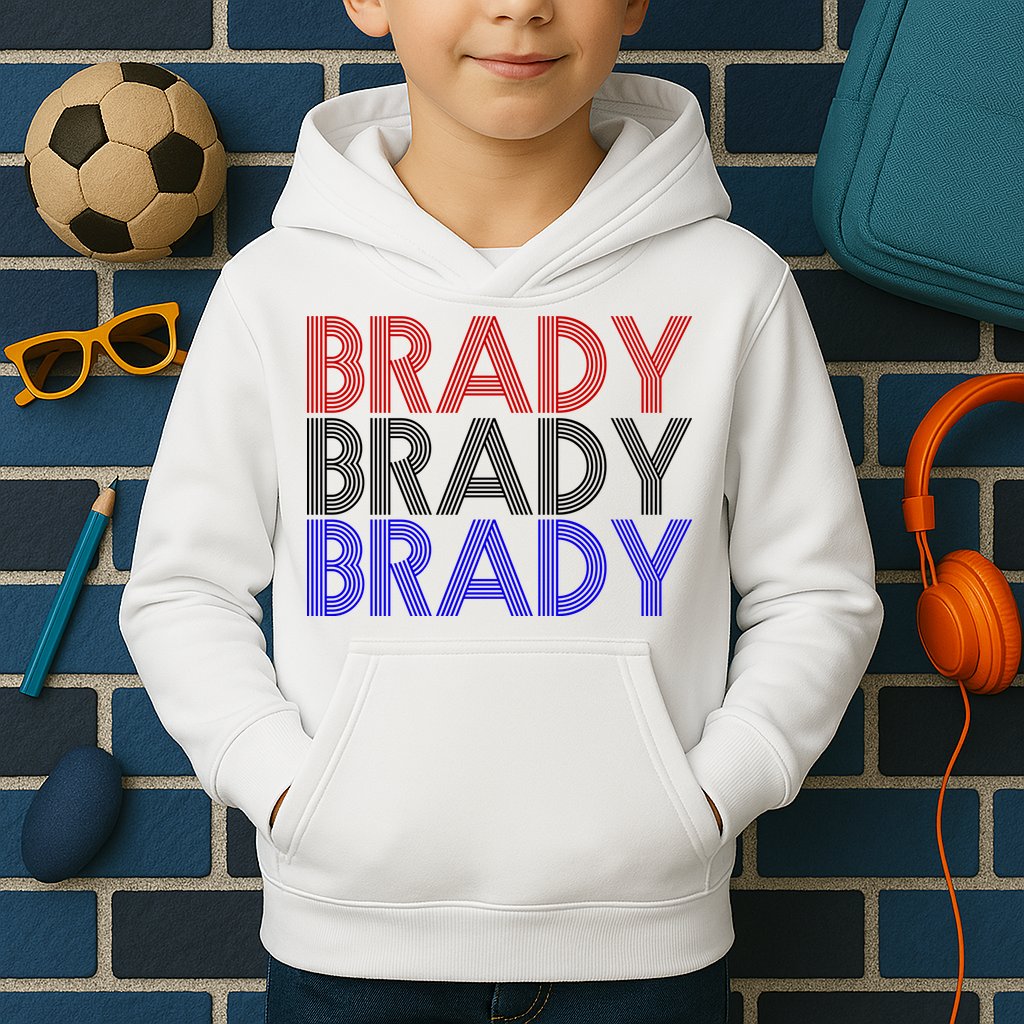 Retro Brady Brady Brady Kids Hoodie