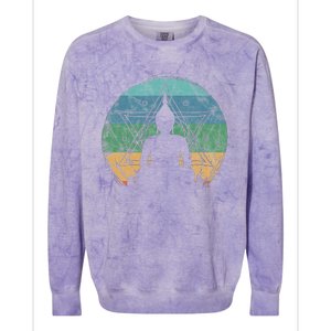 Retro Buddha Buddhist Yoga Spiritual Meditation Zen Colorblast Crewneck Sweatshirt