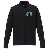 Retro Buddha Buddhist Yoga Spiritual Meditation Zen Performance Long Sleeve Polo