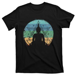 Retro Buddha Buddhist Yoga Spiritual Meditation Zen T-Shirt