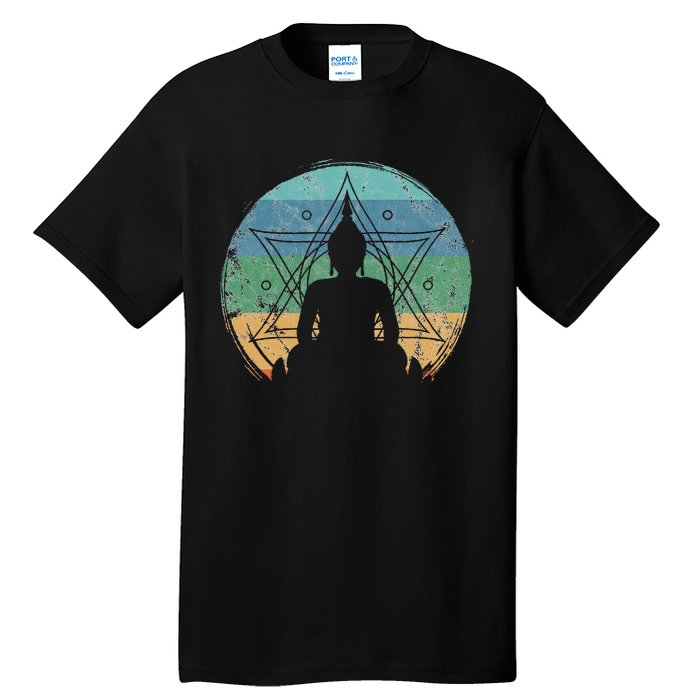 Retro Buddha Buddhist Yoga Spiritual Meditation Zen Tall T-Shirt