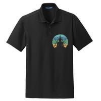 Retro Buddha Buddhist Yoga Spiritual Meditation Zen Dry Zone Grid Polo