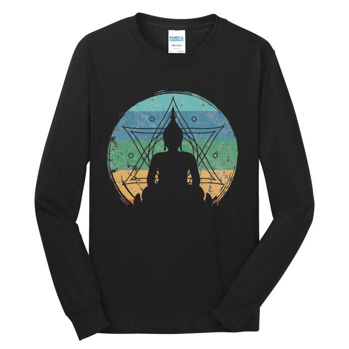 Retro Buddha Buddhist Yoga Spiritual Meditation Zen Tall Long Sleeve T-Shirt