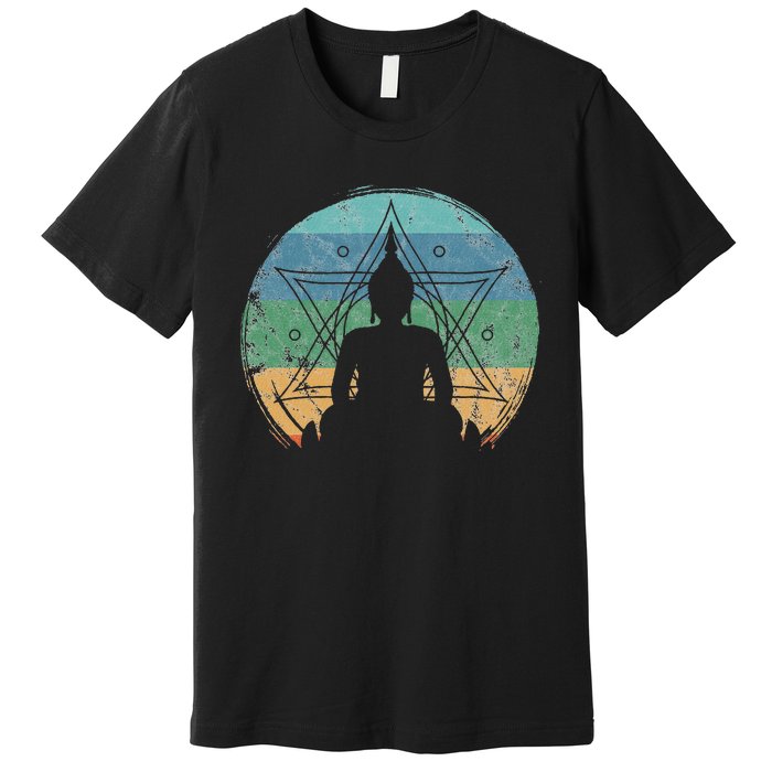 Retro Buddha Buddhist Yoga Spiritual Meditation Zen Premium T-Shirt