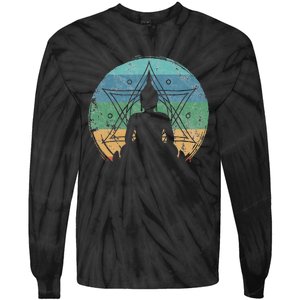 Retro Buddha Buddhist Yoga Spiritual Meditation Zen Tie-Dye Long Sleeve Shirt