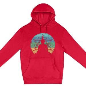 Retro Buddha Buddhist Yoga Spiritual Meditation Zen Premium Pullover Hoodie