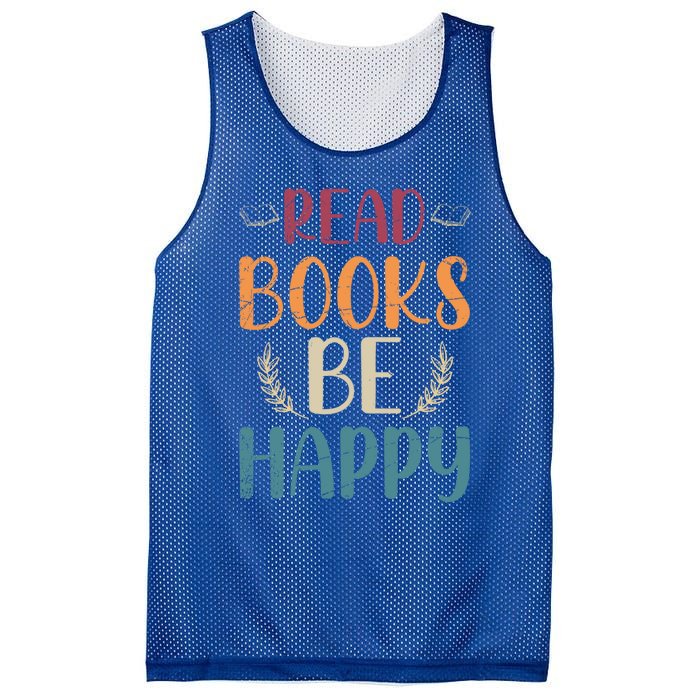 Read Books Be Happy Librarian Book Nerd Gift Reading Cute Gift Mesh Reversible Basketball Jersey Tank