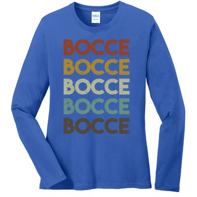 Retro Bocce Ball Cool Gift Ladies Long Sleeve Shirt