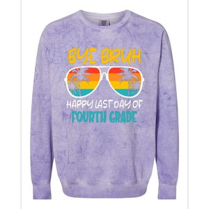 Retro Bye Bruh Fourth Grade Happy Last Day Of School Colorblast Crewneck Sweatshirt