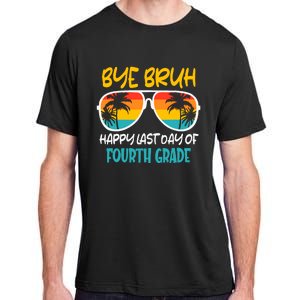 Retro Bye Bruh Fourth Grade Happy Last Day Of School Adult ChromaSoft Performance T-Shirt