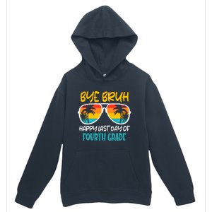 Retro Bye Bruh Fourth Grade Happy Last Day Of School Urban Pullover Hoodie