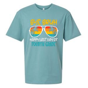 Retro Bye Bruh Fourth Grade Happy Last Day Of School Sueded Cloud Jersey T-Shirt