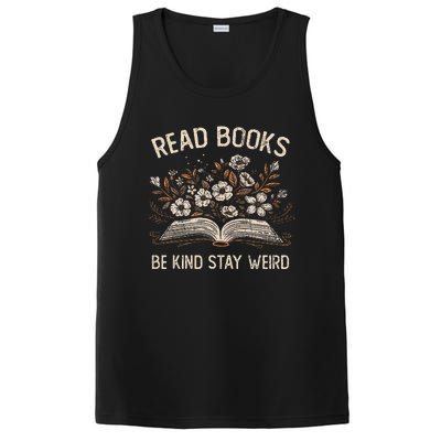 Read Books Be Kind Stay Weird Funny Flower Book PosiCharge Competitor Tank