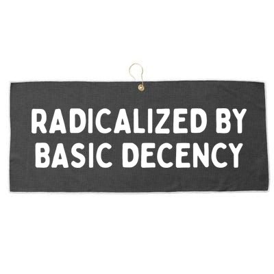 Radicalized By Basic Decency Large Microfiber Waffle Golf Towel