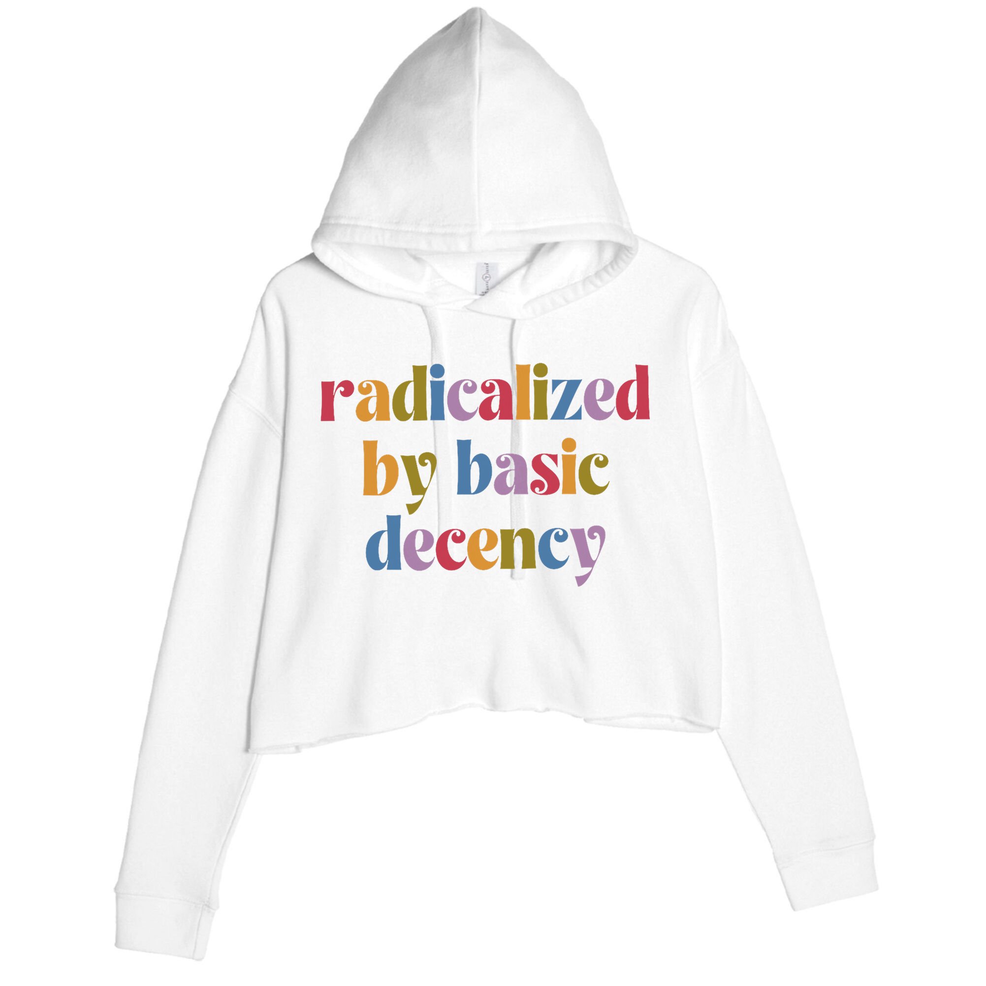 Radicalized By Basic Decency Women Crop Fleece Hoodie