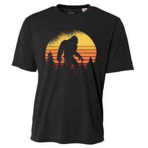 Retro Bigfoot Believer Silhouette Sasquatch Hide And Seek Cooling Performance Crew T-Shirt