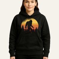 Retro Bigfoot Believer Silhouette Sasquatch Hide And Seek Hoodie