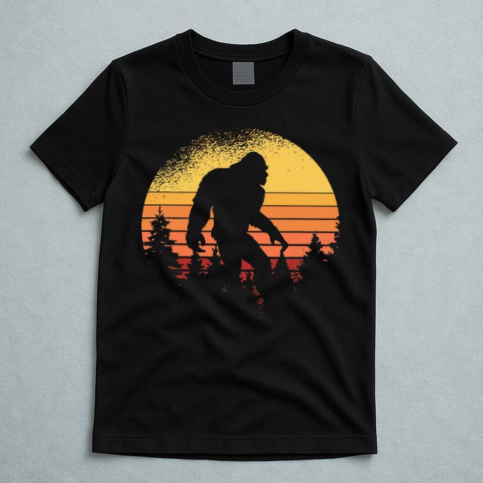 Retro Bigfoot Believer Silhouette Sasquatch Hide And Seek T-Shirt