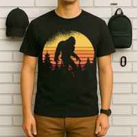 Retro Bigfoot Believer Silhouette Sasquatch Hide And Seek T-Shirt