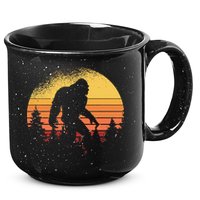 Retro Bigfoot Believer Silhouette Sasquatch Hide And Seek 15oz Campfire Ceramic Mug