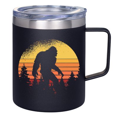 Retro Bigfoot Believer Silhouette Sasquatch Hide And Seek 12oz Stainless Steel Coffee Mug