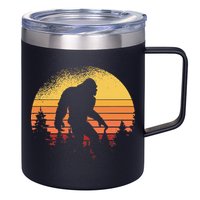 Retro Bigfoot Believer Silhouette Sasquatch Hide And Seek 12oz Stainless Steel Coffee Mug