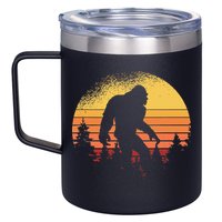 Retro Bigfoot Believer Silhouette Sasquatch Hide And Seek 12oz Stainless Steel Coffee Mug