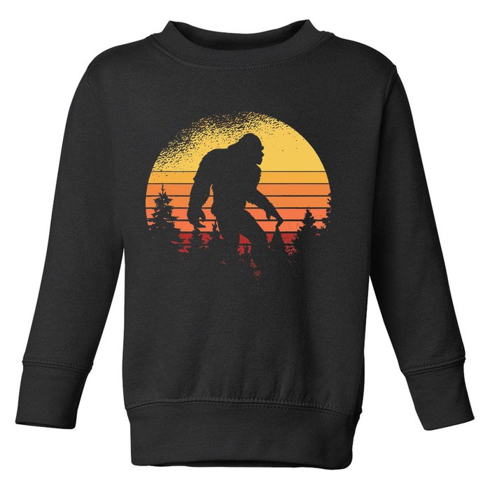Retro Bigfoot Believer Silhouette Sasquatch Hide And Seek Toddler Sweatshirt