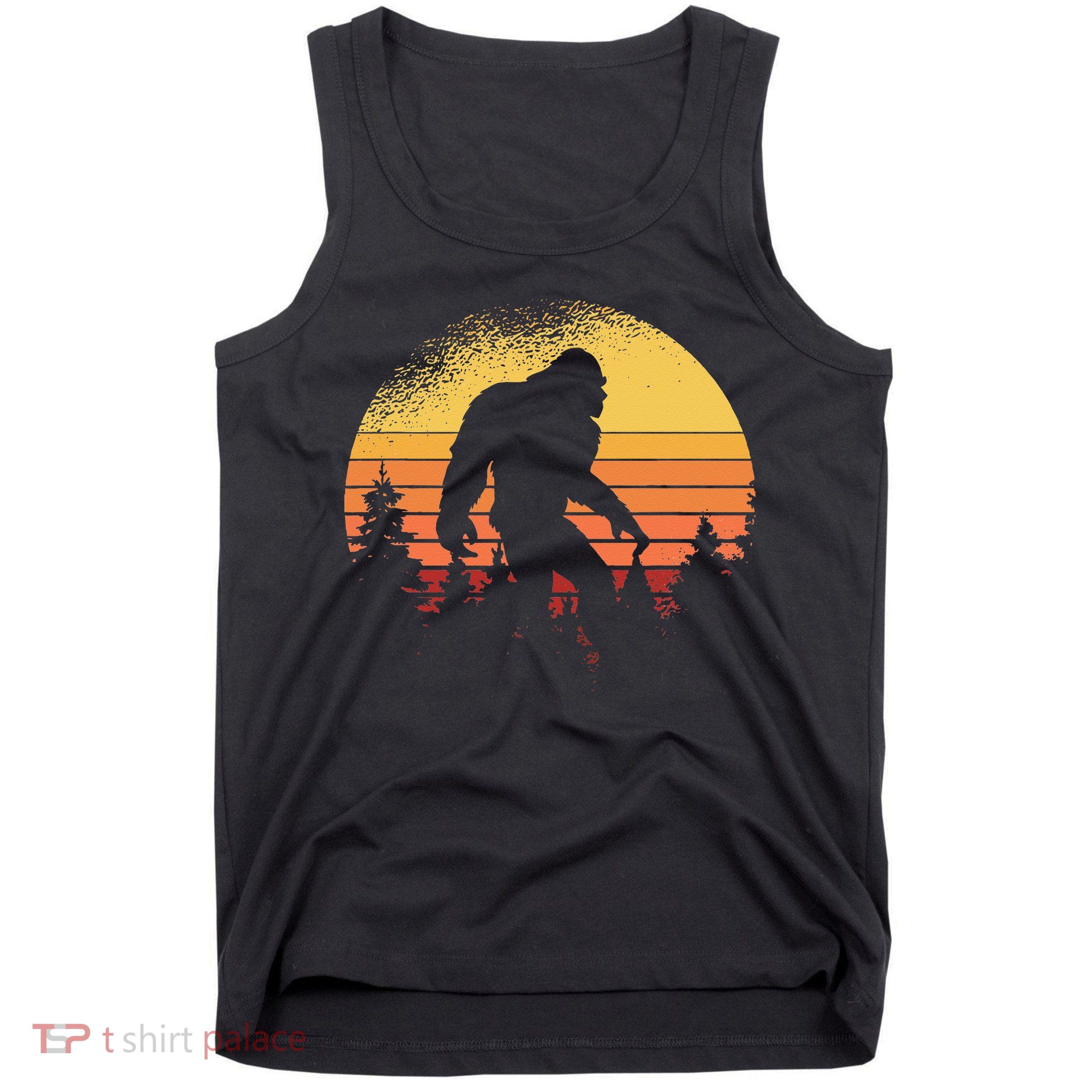 Retro Bigfoot Believer Silhouette Sasquatch Hide And Seek Tank Top
