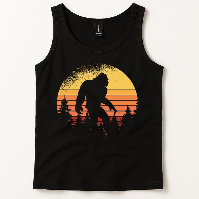 Retro Bigfoot Believer Silhouette Sasquatch Hide And Seek Tank Top