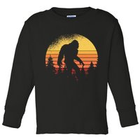 Retro Bigfoot Believer Silhouette Sasquatch Hide And Seek Toddler Long Sleeve Shirt