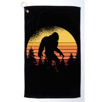 Retro Bigfoot Believer Silhouette Sasquatch Hide And Seek Golf Towel