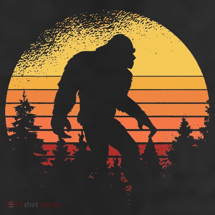 Retro Bigfoot Believer Silhouette Sasquatch Hide And Seek Golf Towel