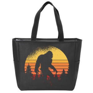 Retro Bigfoot Believer Silhouette Sasquatch Hide And Seek Zip Tote Bag