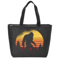 Retro Bigfoot Believer Silhouette Sasquatch Hide And Seek Zip Tote Bag