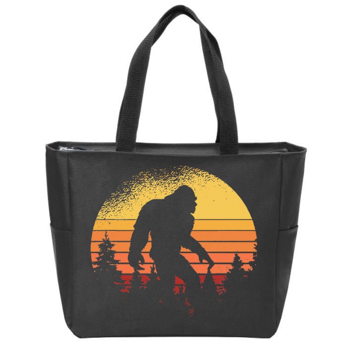 Retro Bigfoot Believer Silhouette Sasquatch Hide And Seek Zip Tote Bag